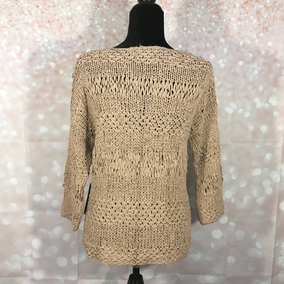 Rondina New York Tan Hand-knit Pullover Sweater - Picture 3 of 7